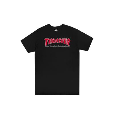Thrasher Skate Mag Outlined Logo Short Sleeve Tee - Nero - Maglietta a maniche corte