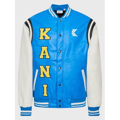 Karl Kani OG Smiley College Jacket Blue/Off White - Blu - Giacca