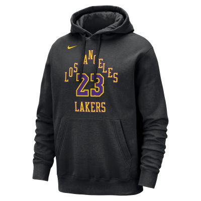 Nike NBA Los Angeles Lakers LeBron James City Edition Club Hoodie - Nero - Hoodie
