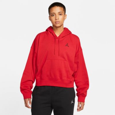 Jordan Essentials Wmns Fleece Red - Rosso - Hoodie