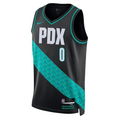 Nike Dri-FIT NBA Damian Lillard Portland Trail Blazers City Edition 2022 Swingman Jersey - Nero - Maglia