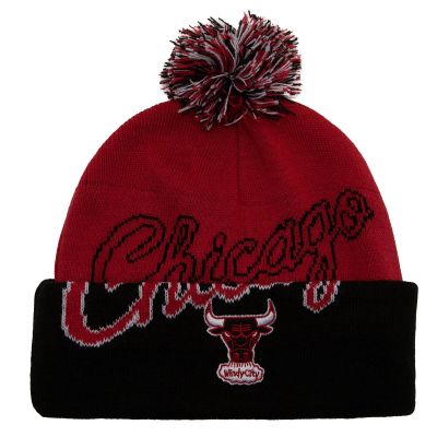 Mitchell & Ness NBA Chicago Bulls Double Take Pom Knit Hwc - Rosso - Cappello