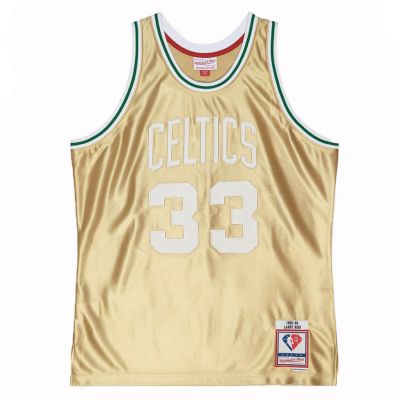 Mitchell & Ness Boston Celtics Larry Bird 75th Gold Swingman Jersey - Multicolor - Maglia