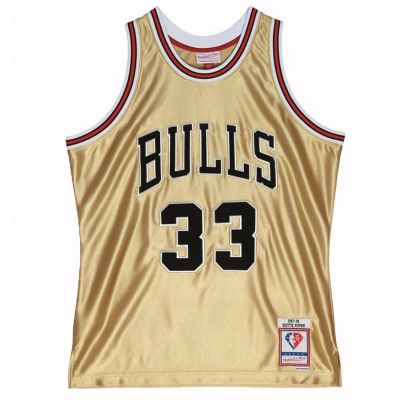Mitchell & Ness Chicago Bulls Scottie Pippen 75th Gold Swingman Jersey - Multicolor - Maglia