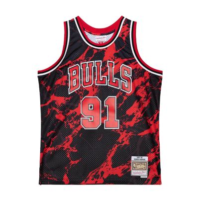 Mitchell & Ness NBA Chicago Bulls Dennis Rodman Team Marble Swingman Jersey - Nero - Maglia
