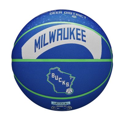 Wilson 2023 NBA Team City Collector MiWaukee Bucks Size 7 - Blu - Sfera
